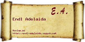 Endl Adelaida névjegykártya